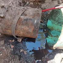 Corroded, leaking pipe uncovered by Rooter-Man of Austin, real job photo