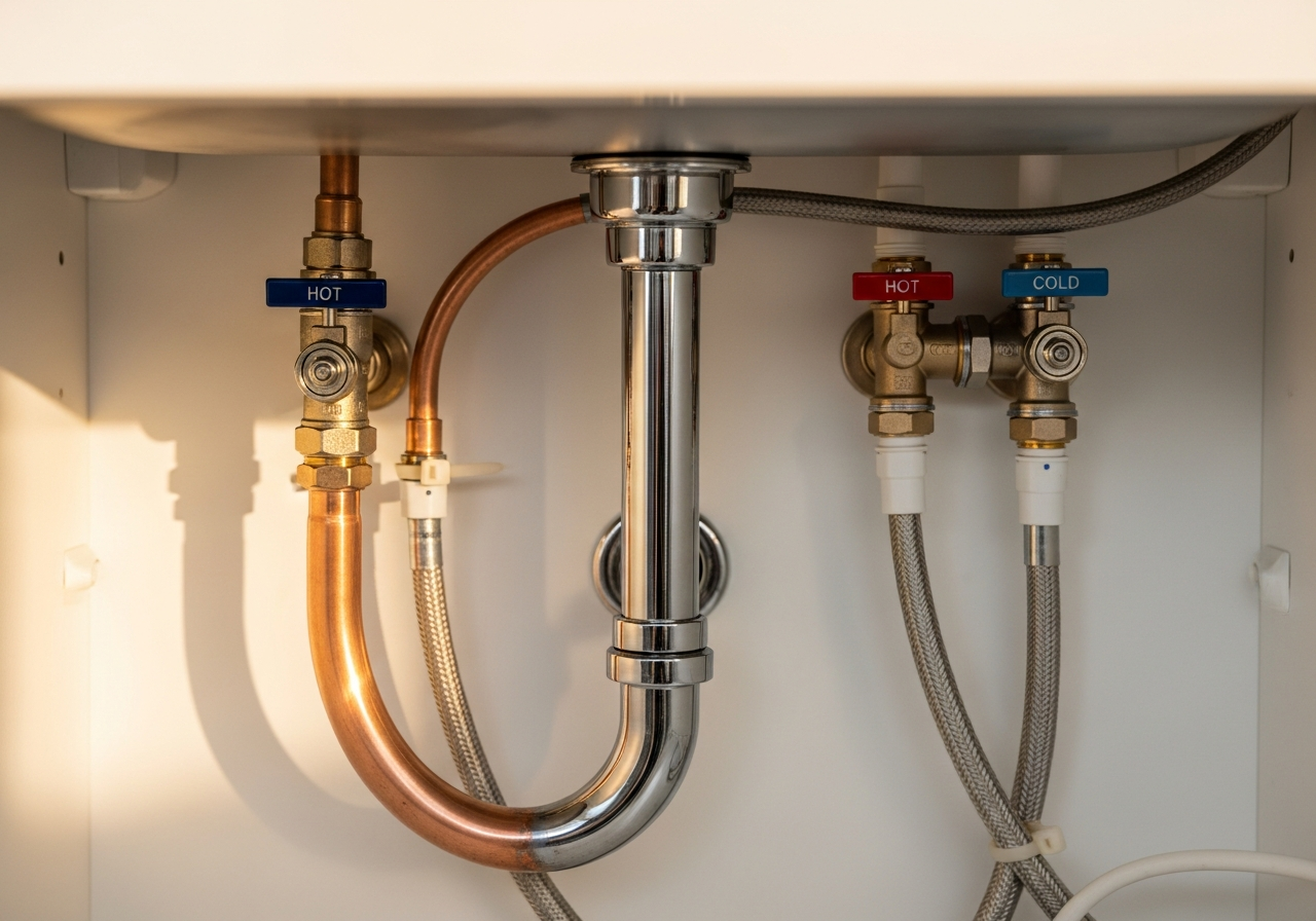 Clean finished commercial plumbing work